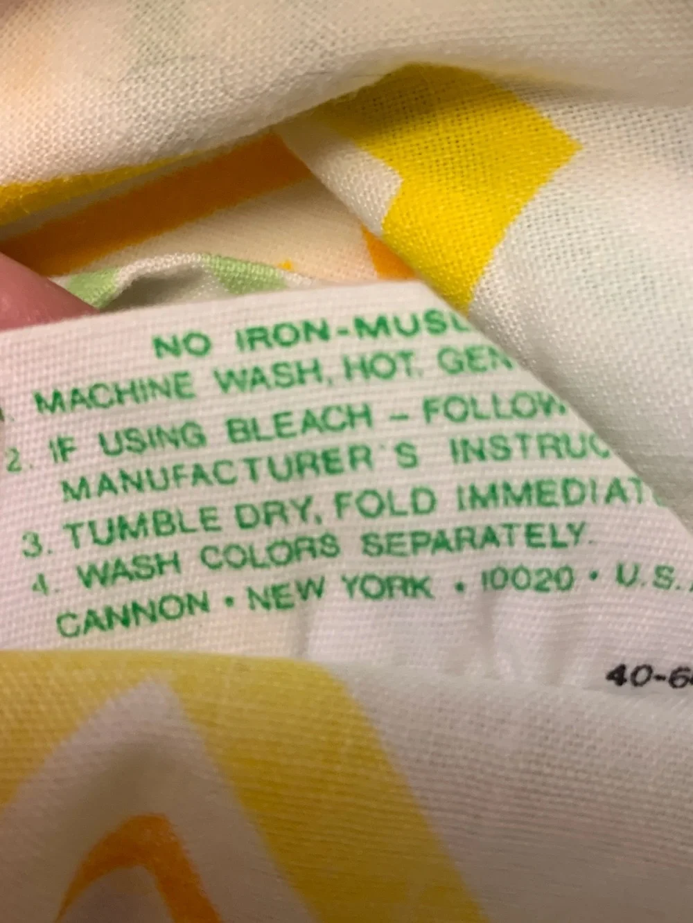 Cannon Monticello Twin Flat Sheet - Yellow & Green Chevron